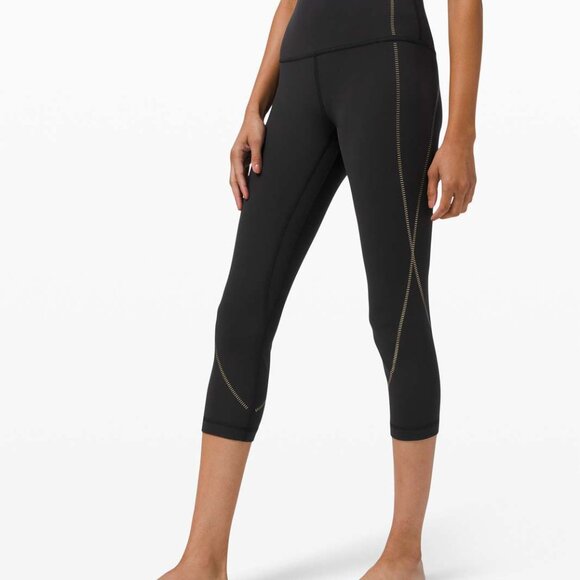 Lululemon Align High-Rise Crop 21" Gold Black / Size 6 - Picture 8 of 10